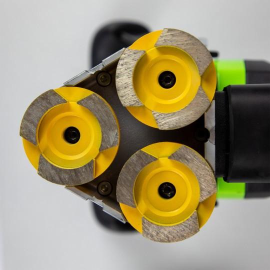 3 roterende diamantslipesegmenter